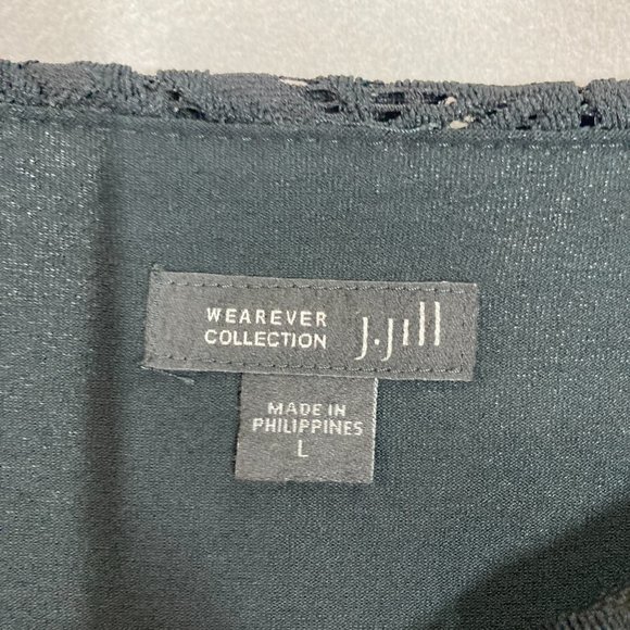 J.Jill Wear ever Beautiful Black Lace Long Sleeve Dress Stretch Classic Career - Picture 2 of 7